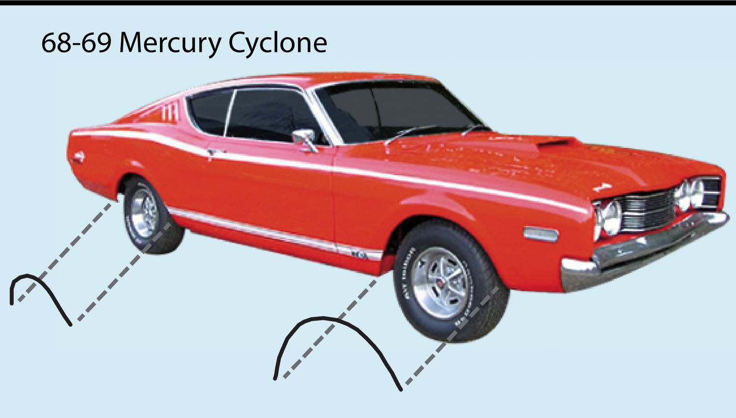 1968-1969 CYCLONE WHEEL OPENING MOLDINGS