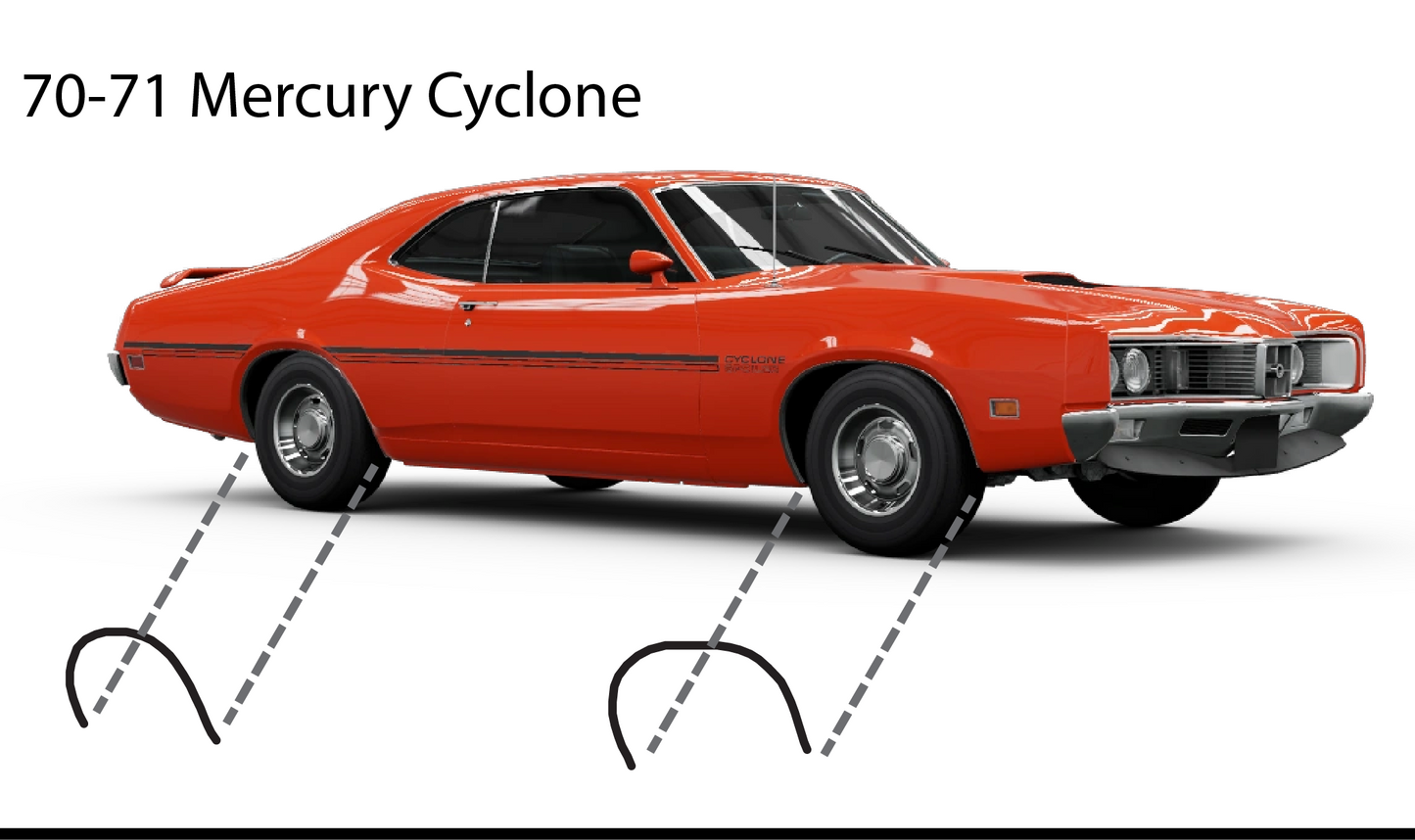 1970-1971 CYCLONE WHEEL OPENING MOLDINGS