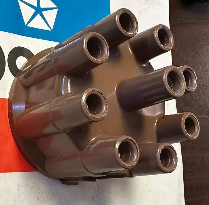 NOS MOPAR 1960-1973 DUAL POINT BROWN DISTRIBUTOR CAP