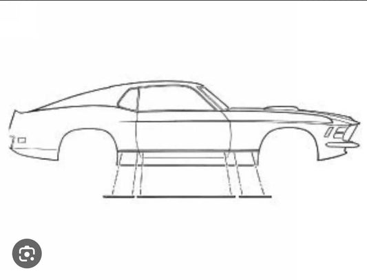 1970 MUSTANG FORD MACH 1 ROCKER MOLDINGS SET